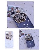 case iphone com coroa de strass - transparente