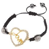 pulseira love com strass